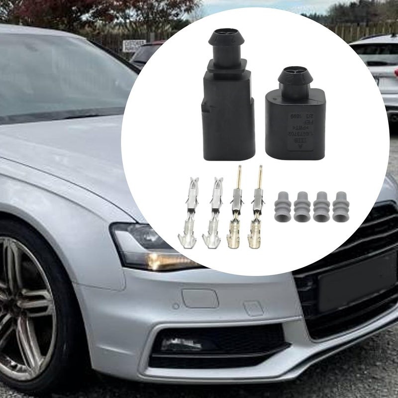 Newnessai 2Pcs 1J0973802 2-Pin Electrical Harness Connector Sensor Plug Kit, Replacement for Audi A1 A2 A3 A4 A6, Replace 1J0973702 - Image 2